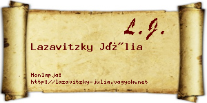 Lazavitzky Júlia névjegykártya